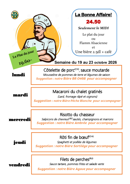 Plats du jour de la semaine